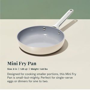 Caraway Nonstick Ceramic Mini Fry Pan (1.05 qt, 8") - Cream NEW W/O BOX